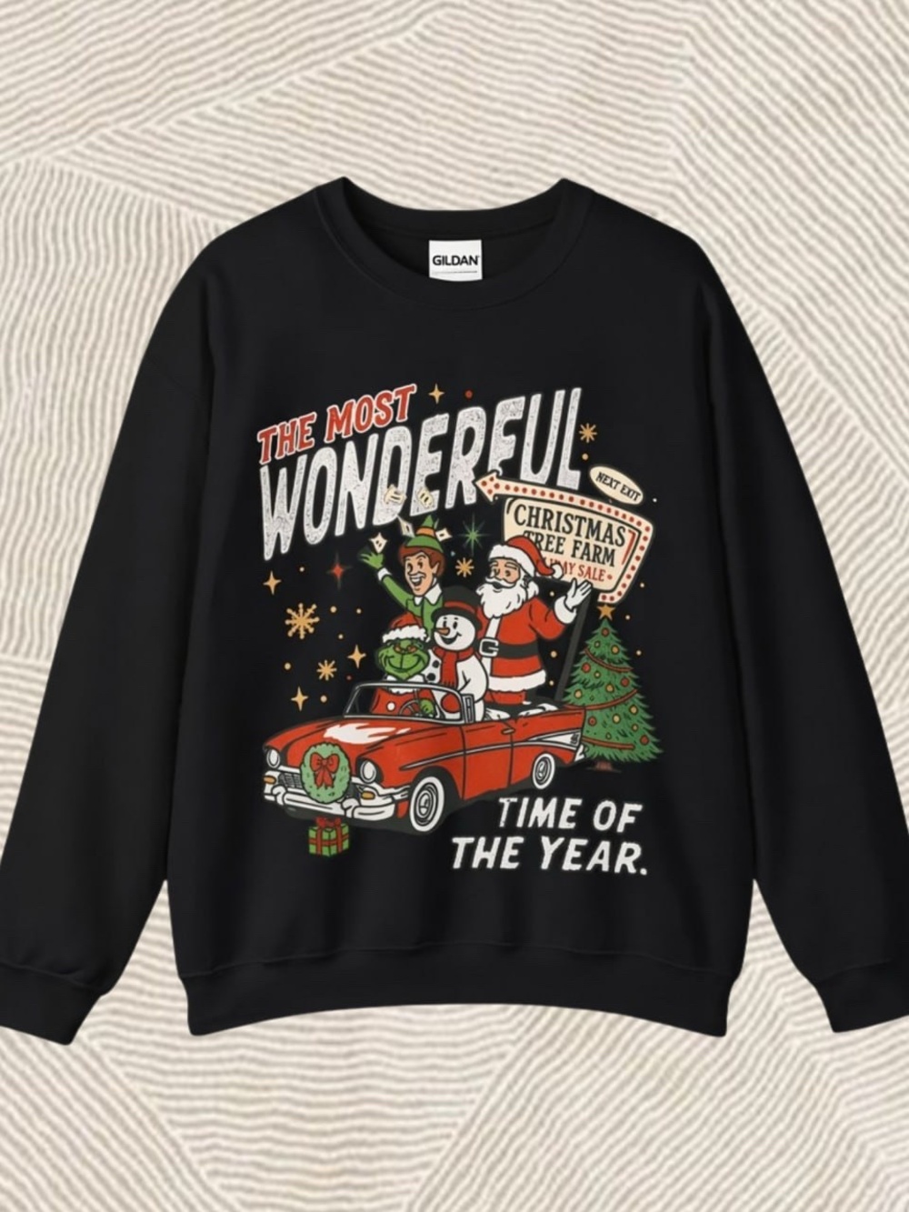 Gildan retro Santa Christmas Movie 90s Sweatshirt